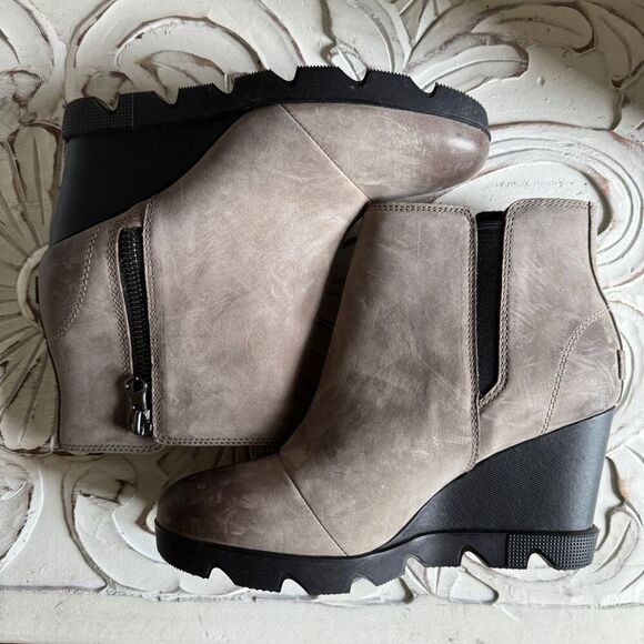 Sorel Taupe Wedge Ankle Booties - Picture 4 of 7